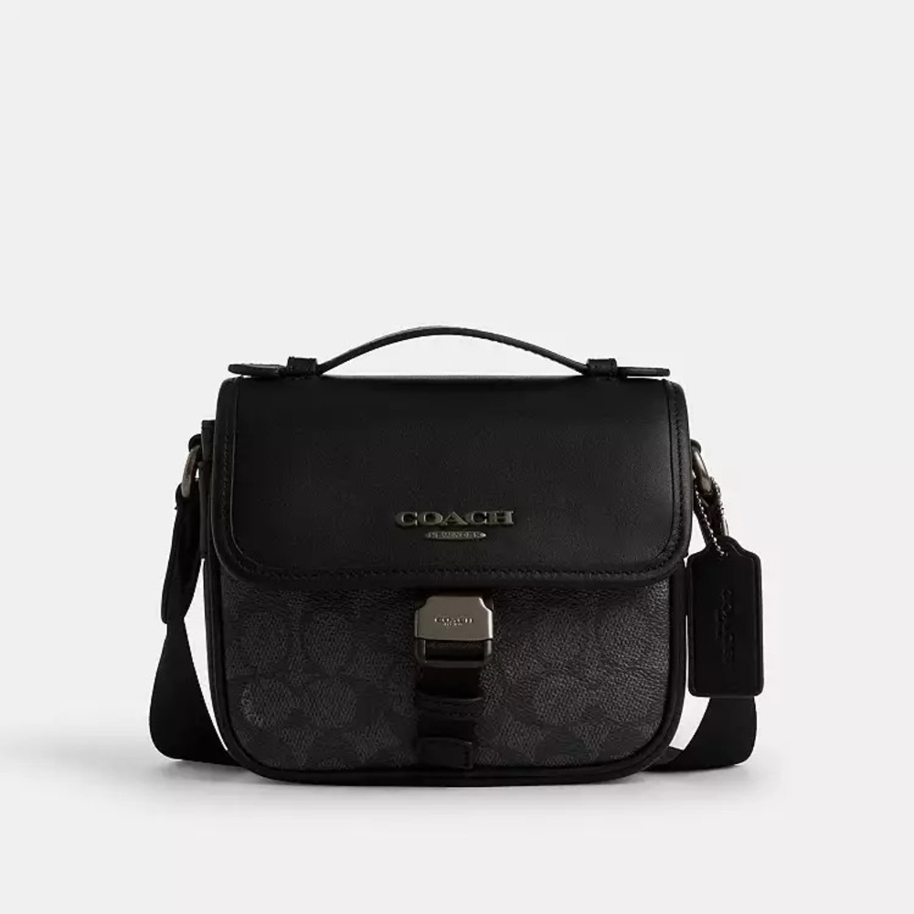 Coach Black Leather Men's Messenger Bag
